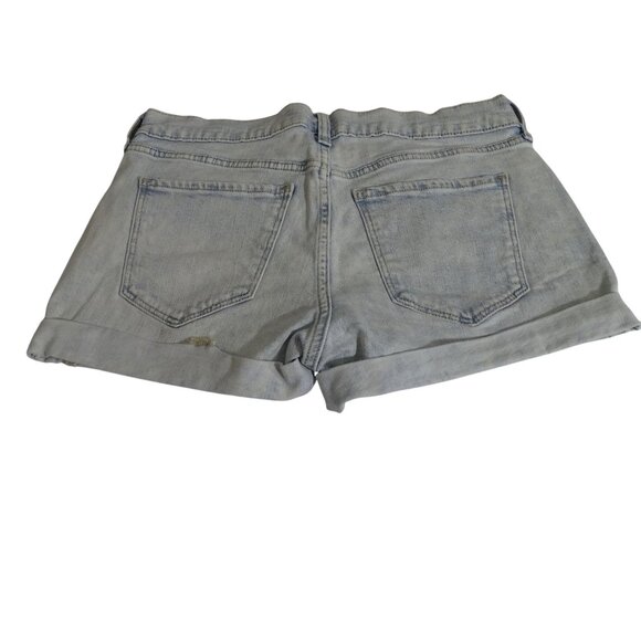 Old Navy Boyfriend Cuffed Denim Jean Shorts Women Size 6 Light Acid Wash - Picture 2 of 11